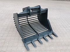 NEU 6-10to Sieblöffel 100cm (INKL MWST) Gitterstäbe MS08 1000mm 1m Gitterlöffel Sortierlöffel Baggerlöffel SW08 Symlock