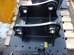 Komatsu - Adapterplatte PC-240 Festanbau Bolzen-Bolzen 80-80 - gebohrt für MB Meccanica Breganzese BF 90.3 - Bagger: PC- 200 bis 240 Komatsu - Bagger-Identmaße: 80-326-575/435-327-80 - Bagger: 20t-30t