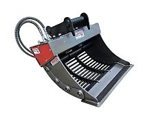ROCKSCREENER VIBRA / hydraulischer Sieblöffel MS01 MS03 MS08 Minibagger Bagger Sortierlöffel Gitterlöffel Separatorlöffel Schaufelseparator Separator